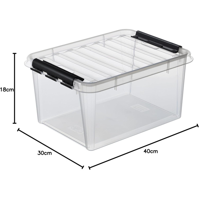 SmartStore 35083903 3-Piece Clipbox Smart Store Classic 15, 14 Liter, transparent