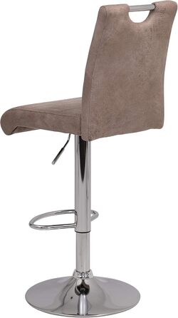 Hela Bar Stools - Miranda Bistro Stools, Faux Leather with Trumpet Base, Adjustable Height (60-82cm), 360° Swivel, 2-Piece Set (Beige)