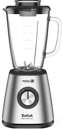 Tefal BL439D Blendforce 2 Stand Mixer | 800 W | Powerful Mixing | 5 Speeds | Pulse Function | 6 Powelix Blades | Stainless Steel Housing | 1.75-L Heat-Resistant Glass Jug | Ice Crushing | Stainless Steel