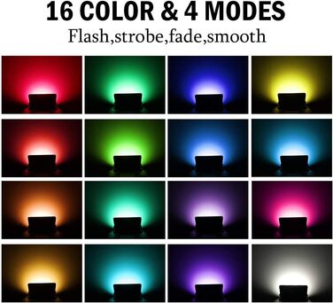 T-SUN 2 Pack LED Flood Lights Outdoor, 100W RGB Floodlights with Remote Control, Color Changing LED Floodlight with 16 Colors 4 Modes, IP66 Waterproof Floodlight for Indoor Gardens Backyards Courtyards