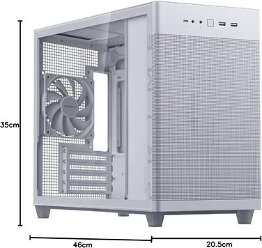 Корпус ПК ASUS PRIME AP201 TG mATX з ARGB підсвічуванням та скляною панеллю, підтримка GPU до 420 мм