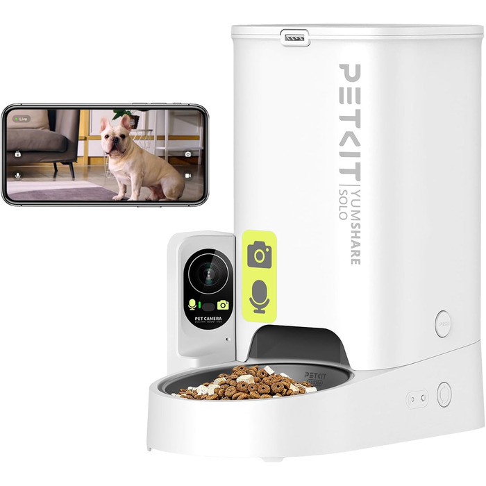 Автоматичний годівниця для котів та собак PETKIT з камерою та WiFi, 3L, програмування, 1-5 прийомів їжі