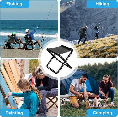 Складаний туристичний стільчик для кемпінгу, риболовлі та відпочинку на природі, 30см, 150 кг, з сумкою, посилений сталевий каркас
