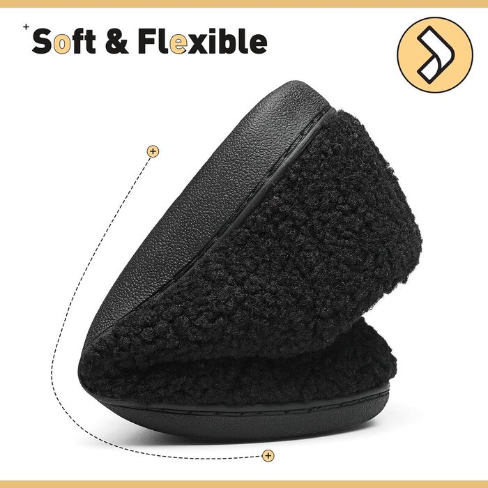 Тапочки халатні Mishansha зимові, унісекс, з піною Memory Foam, хардсоул, 36-47, білі (чорні Onyx, 38/39 EU)