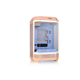 Thermaltake The Tower 300 Bumblebee: Корпус ПК Micro Tower (Micro-ATX/mini-ITX) з вертикальним дизайном, 3x Tempered Glass, 2x140mm PWM вентилятори, підтримка радіатора до 420mm, опціональний комплект для встановлення (Peach Fuzz)