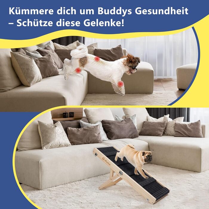 Східці для собак на ліжко та диван – щадні до суглобів, антиковзні, складні, регульовані, портативні, до 16 кг/20 кг