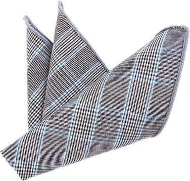 Метелик чоловічий DonDon Tweed 12x6 см з хустинкою 23x23 см, бавовна, сіро-блакитна клітинка