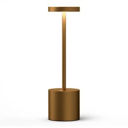 Настільна лампа бездротова LED акумуляторна, диммована, метал/алюміній. Переносний світильник USB для спальні, їдальні, бару, тераси (Титан)
