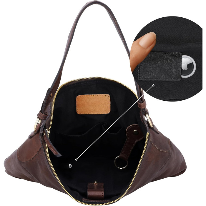 Сумка Gusti Shopper Leder Hannah - жіноча шкіряна сумка-шопер через плече (Каштановий)