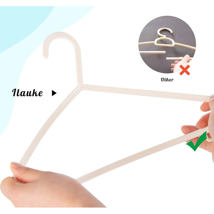 Набір вішалок для дитячого одягу Ilauke, 40 шт., 28,5 см, бежевий