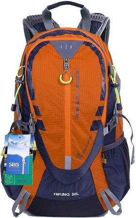 EGOGO 30L Waterproof Hiking Backpack Camping Backpack with Rain Cover Running Cycling Outdoors S2310 (Orange)