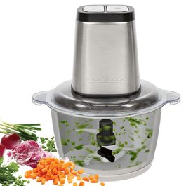 Подрібнювач ProfiCook PC-MZ 1150 (нержавіюча сталь) 1л, 2 ножі, 2 швидкості, кришка для льоду
