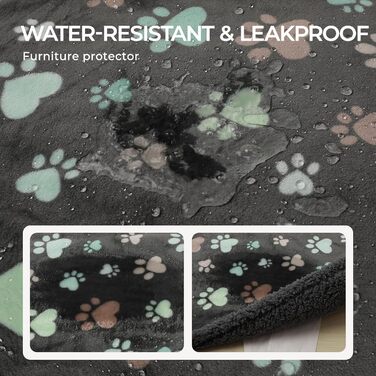 Водонепроникний коврик для собак Luciphia, флісовий, миючий, для собак та котів, захист дивану, ліжка, автокрісла, меблів, темно-сірий, розмір M (100 x 145 см)