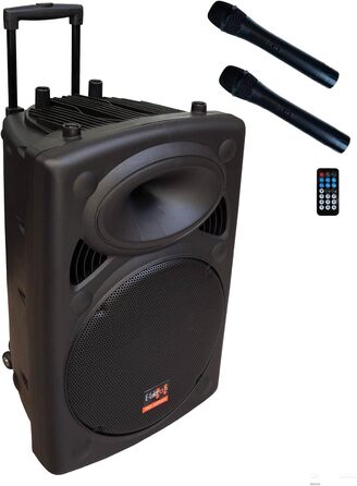 E-Lektron EL38-M MK-III: Портативна акустична система 900W з Bluetooth, MP3, USB, SD, FM, 2 мікрофонами та пультом - Звукове обладнання для вечірок та заходів