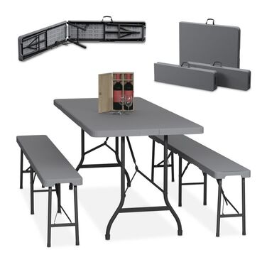 Relaxdays 3-piece folding beer garden set
