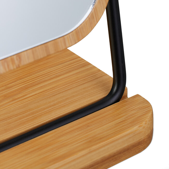 Relaxdays Table Mirror with Bamboo Frame