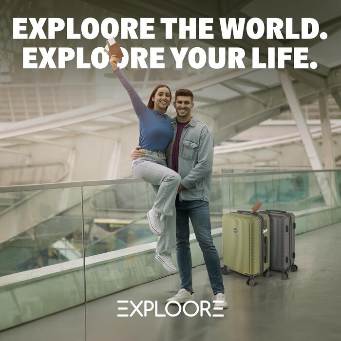 Чемодан ручної об'єм 55x40x20 см з телескопічною ручкою, ABS, з TSA-замком, чорний