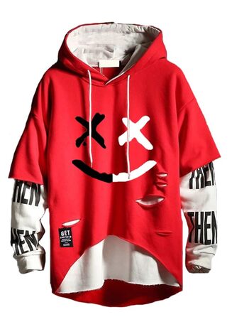 Чоловічий худі Techwear Hello MrLin у стилі японського стрітвіру, хіп-хоп джемпер з патчами, чорний (3XL, Red2)