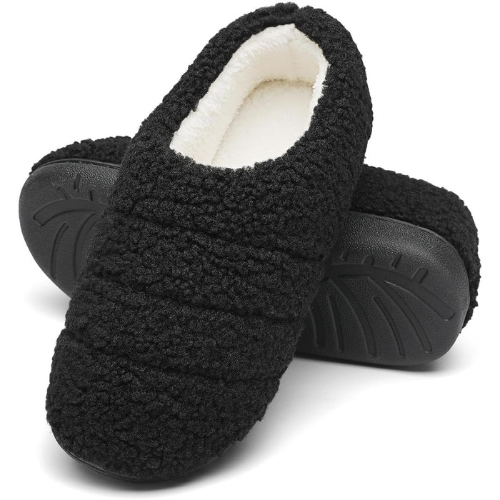 Тапочки халатні Mishansha зимові, унісекс, з піною Memory Foam, хардсоул, 36-47, білі (чорні Onyx, 38/39 EU)