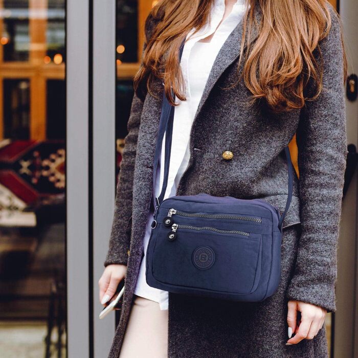 Сумка жіноча через плече ekavale з водонепроникного нейлону - маленька сумка-месенджер для дівчаток (синя)