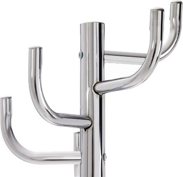 IDIMEX Clothes Rack Mila made of metal, a practical coat rack with 8 hooks. Timeless hat stand with round chrome base.