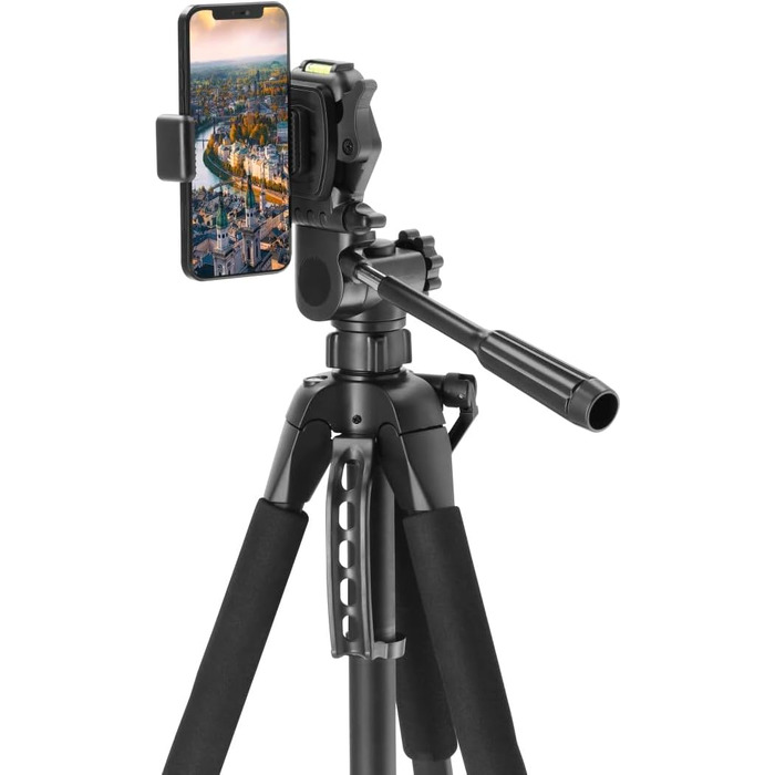 Штатив-триподіг Hama Action 153 3D для камери, смартфона та відеокамери, 3-позиційна головка, висота до 165 см, чорний