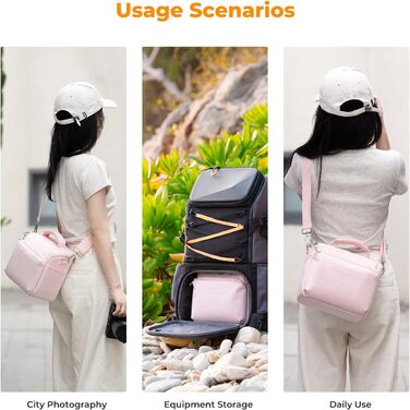 Сумка-рюкзак для фотокамери K&F Concept C-rosa, рожева, для фотографів