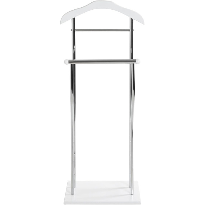 Стійка для одягу чоловіча HAKU Möbel, хром, білий, MDF, метал, 45x110x30 см, сучасний стиль