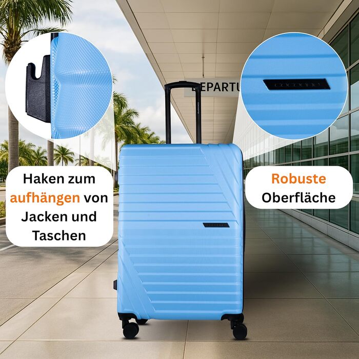 Валіза Cocoono Hartschalenkoffer XL блакитна – 95-104 л, 8 коліс, ABS, TSA, телескопічна ручка