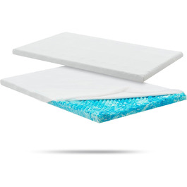 Juskys Topper 180x200 cm Memory Foam Topper, 7-Zone Orthopedic & Breathable, 7cm Height, H2 - H3 Firmness, Washable Cover - Mattress Topper, Mattress Pad