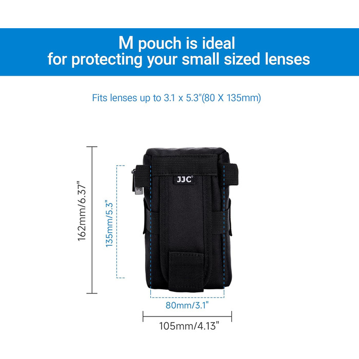 Захисний чохол для об'єктивів JJC: Canon EF 16-35mm f/4, 24-105mm f/4, RF 85mm f/2, EF 100mm f/2.8 Macro, Nikon AF-S 24-70mm f/2.8, 16-35mm f/4G, Sony FE 90mm f/2.8 Macro