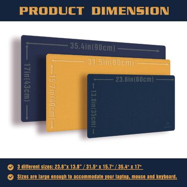 Підкладка для столу K Knodel, 60x35 см, PVC-шкіра, вологостійка, для ноутбука, зелена/сіра