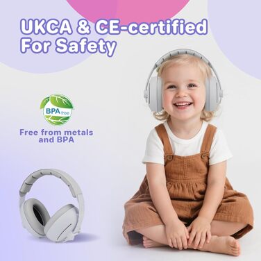 Навушники для захисту слуху дитини 2в1, сірі (до 48 місяців)