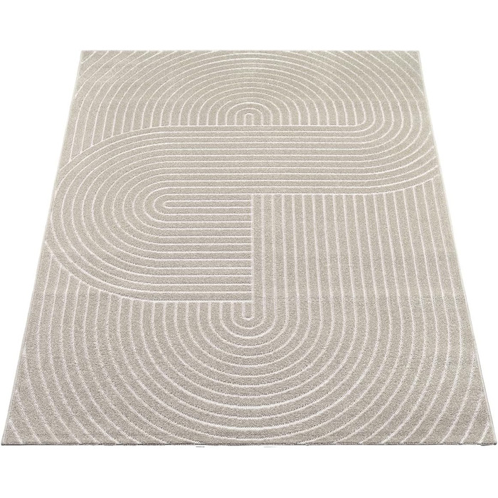 Килим Santo Plus для вітальні та спальні: якісний, легкий у догляді, довговічний, сучасний дизайн, підходить для вулиці, кремовий (300 x 400 см)