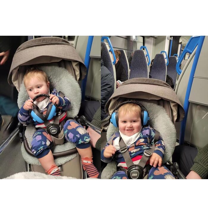 Навушники для захисту від шуму PandaEar для немовлят 0-3 роки | Блакитні навушники для дітей та малюків