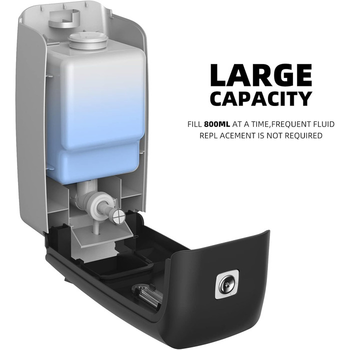 Настінний диспенсер для рідкого мила (9088) - чорний