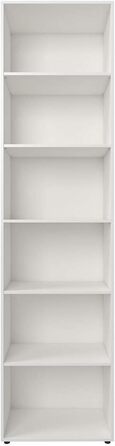 Möbelando Trio 6 - White 6-Tier Corner Shelf