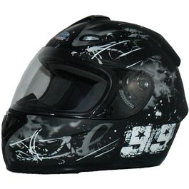 Мотоциклетний шолом protectWEAR FS-801-99, чорний/сірий, розмір M