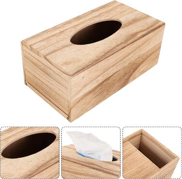 Cabilock 1 Piece Tissue Box Facial Tissue Box Wooden Cosmetic Tissue Box Paper Towel Box Tissue Box Dispenser for Office Kitchen Living Room Bedroom Desk