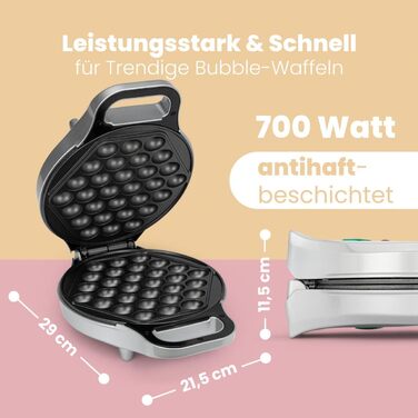 Clatronic Bubble Waffle Maker - 700W Rotating Waffle Iron with Non-Stick Surface | WA 3772