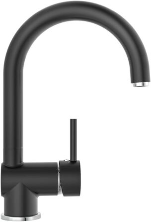 Змішувач кухонний EISL FUTURA NI182GANI з високим виливом, одноlever, хром/чорний матовий