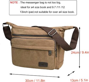 Чоловіча водонепроникна сумка через плече Jakago з тканини, сумка для роботи, подорожей, відпочинку, повсякденного використання, коричнева