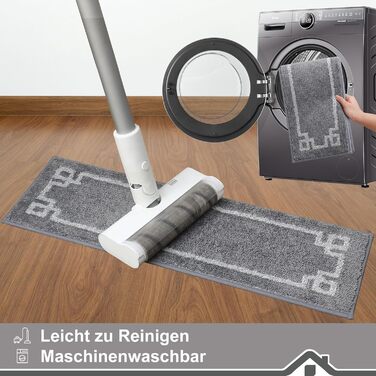 Килимочки на сходи BEQHAUSE, комплект 15 шт. Самоклеючі килимки на сходи для дітей, літніх людей та домашніх тварин, 100% поліестер, TPE-підкладка, 22x70 см (Сірий)