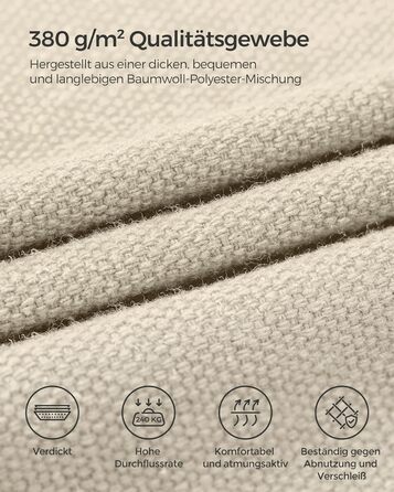 Гамак SONGMICS 210x150 см, регульований, металевий каркас, до 240 кг, для саду, чорний каркас, бежева тканина