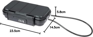 Портативний сейф HMF 318-02 з кодовим замком, вологостійкий міні-сейф з мотузкою, 23,5 x 14,5 x 5,8 см