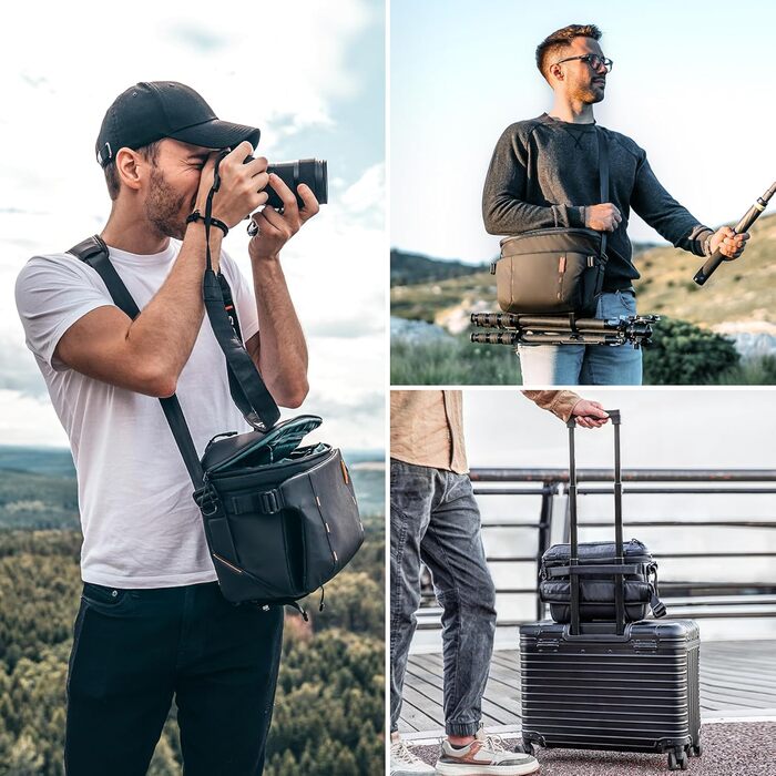 Сумка для камери PGYTECH OneMo Sling – водонепроникна фотосумка на плече для Sony, Canon, Nikon, DJI Mini 4 Pro, DJI Avata 2, DJI Mavic, Stativ, Laptop (Camo, 7L-9L)