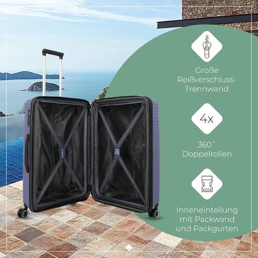 Чемодан Travelite ORBITA середній, розширюваний, 67 см, 68-78 літрів, турквіс (з TSA замком та зручною внутрішньою організацією)