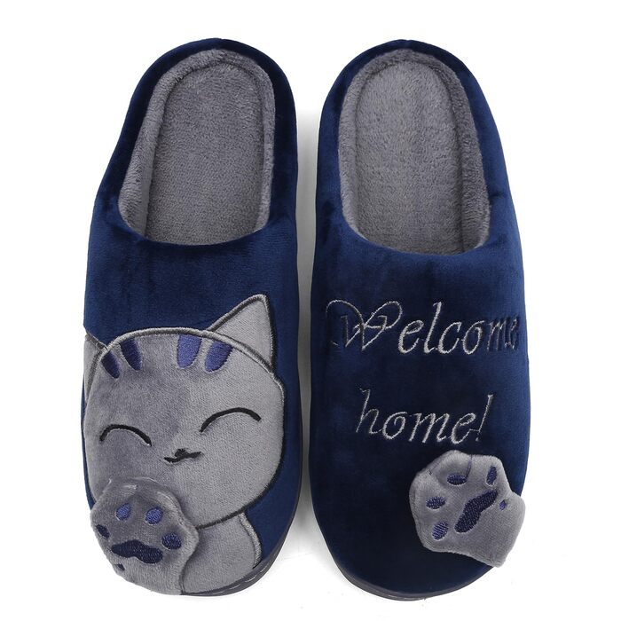 Тапочки зимові Mishansha з жорсткою підошвою - теплі, зручні, м'які, унісекс, для дорослих 39/40 EU, блакитні