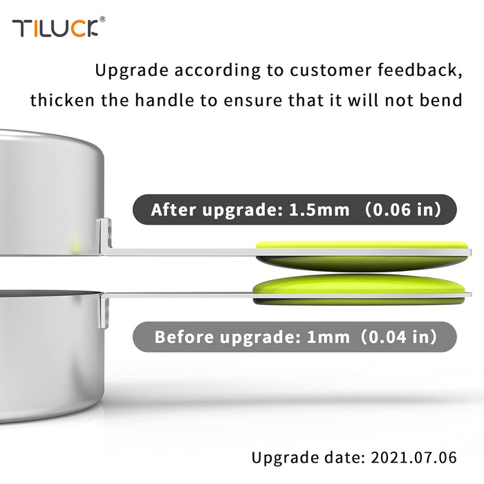 TILUCK Measuring Cups and Magnetic Measuring Spoons, Stainless Steel Measuring Cups, 6 Double-Sided Stainless Steel Measuring Spoons and 1 Leveler (5+7)
