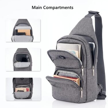 Чоловіча нагрудна сумка Olwas Brusttasche - сіра, для туризму та активного відпочинку